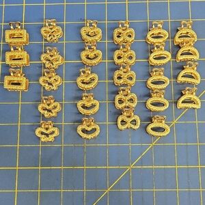 Bundle of 27 Gold Metal Mini Hair Clips Claw 1" Clips